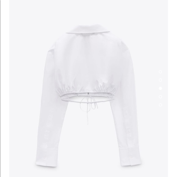 Zara white -crop Poplin shirt - Picture 3 of 5